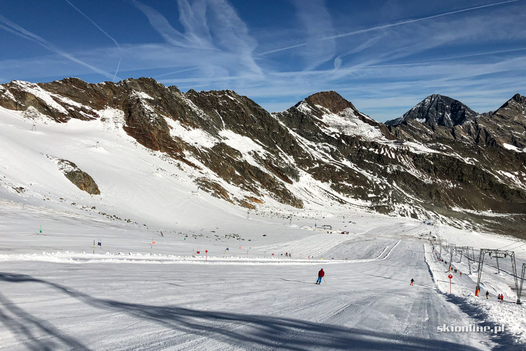 Narty na lodowcu Stubai